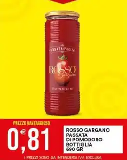 Vantaggio Cash&Carry Rosso gargano passata di pomodoro bottiglia offerta