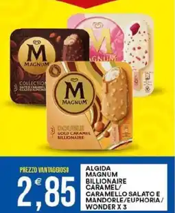 Vantaggio Cash&Carry Algida magnum billionaire caramel/ caramello salato e mandorle/euphoria/ wonder x 3 offerta