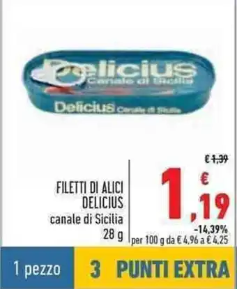 Conad Delicius Filetti Di Alici 28g offerta