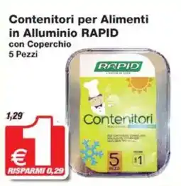 Prix Quality Contenitori per alimenti in alluminio rapid con coperchio 5 pezzi offerta