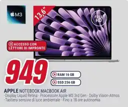 Trony Apple notebook macbook air offerta