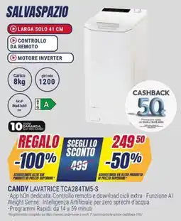 Trony CANDY LAVATRICE TCA284TM5-S offerta