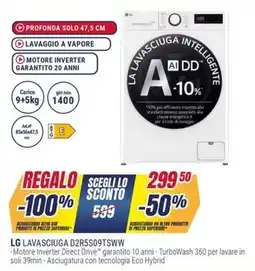 Trony LG LAVASCIUGA D2R5S09TSWW offerta