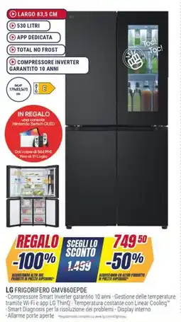 Trony LG FRIGORIFERO GMV860EPDE offerta