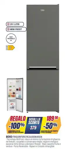 Trony BEKO FRIGORIFERO RCSA300K40GN offerta