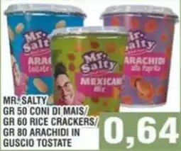 Bitar Mr.salty coni di mais/rice crackers/arachidi in guscio tostate offerta