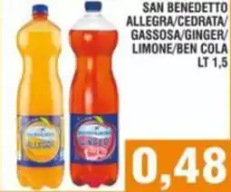 Bitar San benedetto allegra/cedrata/ gassosa/ginger/ limone/ben cola offerta