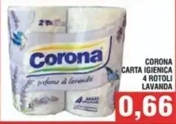 Bitar Corona carta igienica 4 rotoli lavanda offerta