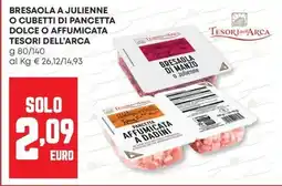 Panorama Bresaola a julienne o cubetti di pancetta dolce o affumicata TESORI DELL'ARCA offerta