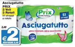 Prix Quality Asciugatutto PRIX 3 Veli 3 Rotoli offerta