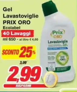 Prix Quality Gel Lavastoviglie PRIX ORO Ecolabel offerta