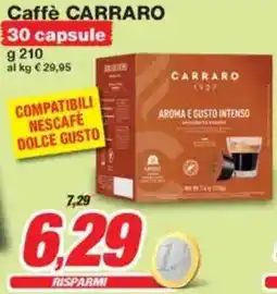 Prix Quality Caffè CARRARO 30 capsule offerta