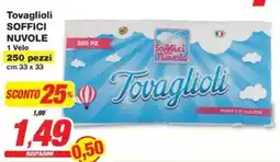 Prix Quality Tovaglioli SOFFICI NUVOLE 250 pezzi offerta