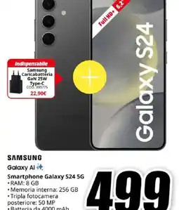 MediaWorld SAMSUNG Smartphone Galaxy S24 5G offerta