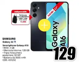 MediaWorld SAMSUNG Smartphone Galaxy A16 offerta