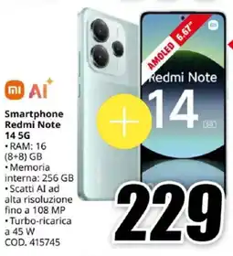 MediaWorld mi Smartphone Redmi Note 145G offerta