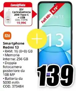 MediaWorld mi Smartphone Redmi 13 offerta