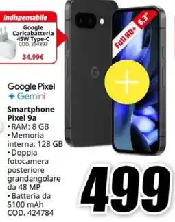 MediaWorld Google Pixel Smartphone Pixel 9a offerta