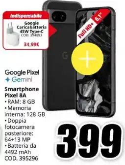 MediaWorld Google Pixel Smartphone Pixel 8A offerta
