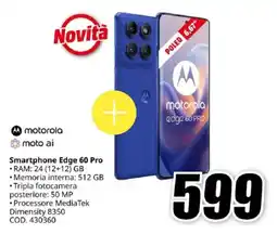 MediaWorld motorola Smartphone Edge 60 Pro offerta