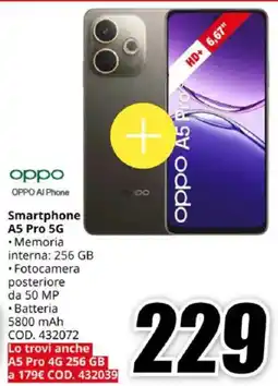 MediaWorld oppo Smartphone A5 Pro 5G offerta