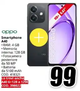 MediaWorld oppo Smartphone A40 offerta