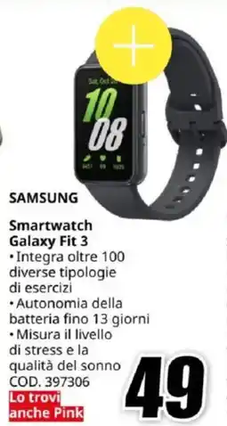 MediaWorld SAMSUNG Smartwatch Galaxy Fit 3 offerta