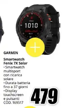 MediaWorld GARMIN Smartwatch Fenix 7X Solar offerta