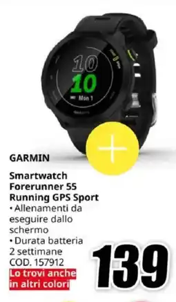 MediaWorld GARMIN Smartwatch Forerunner 55 Running GPS Sport offerta