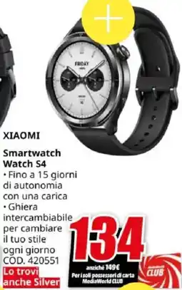 MediaWorld XIAOMI Smartwatch Watch S4 offerta