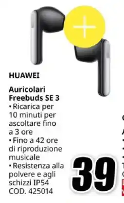 MediaWorld HUAWEI Auricolari Freebuds SE 3 offerta