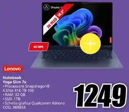 MediaWorld Lenovo Notebook Yoga Slim 7x offerta