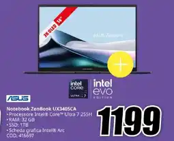 MediaWorld ASUS Notebook ZenBook UX3405CA offerta
