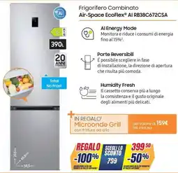 Trony SAMSUNG Frigorifero Combinato Air-Space EcoFlex AI RB38C672CSA offerta
