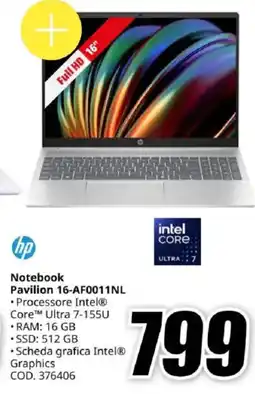 MediaWorld hp Notebook Pavilion 16-AF0011NL offerta
