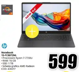 MediaWorld hp Notebook 15-FC0072NL offerta