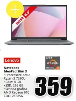 MediaWorld Lenovo Notebook IdeaPad Slim 3 offerta