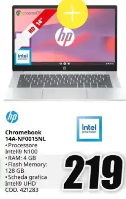 MediaWorld hp Chromebook 14A-NF0015NL offerta