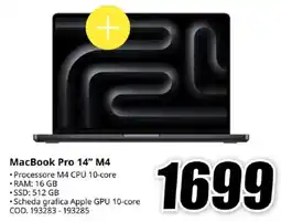 MediaWorld MacBook Pro 14" M4 offerta