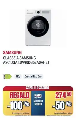 Trony CLASSE A SAMSUNG ASCIUGAT.DV90DG52A0AHET offerta