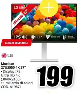 MediaWorld LG Monitor 27US550 4K 27'' offerta