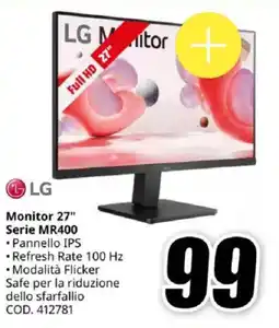 MediaWorld LG Monitor 27" Serie MR400 offerta