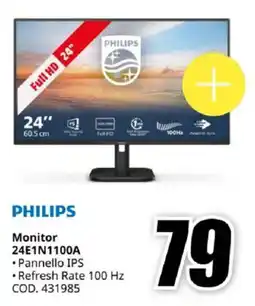 MediaWorld PHILIPS Monitor 24E1N1100A offerta