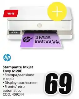 MediaWorld hp Stampante Inkjet Envy 6120E offerta