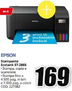MediaWorld EPSON Stampante Ecotank ET-2865 offerta