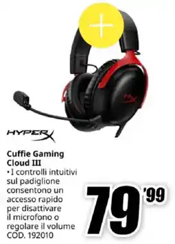 MediaWorld HYPER Cuffie Gaming Cloud III offerta