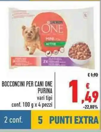 Conad Purina Bocconcini Per Cani One 100g x 4 pezzi offerta
