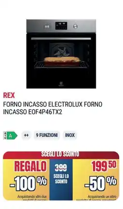 Trony REX FORNO INCASSO ELECTROLUX FORNO INCASSO EOF4P46TX2 offerta