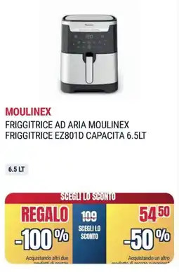 Trony MOULINEX FRIGGITRICE AD ARIA MOULINEX FRIGGITRICE EZ801D CAPACITA 6.5LT offerta