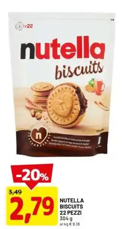 DPiù NUTELLA biscuits 22 pezzi offerta
